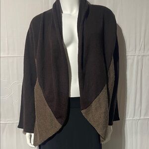 Karen Scott Two-Tone Open Front Cardigan